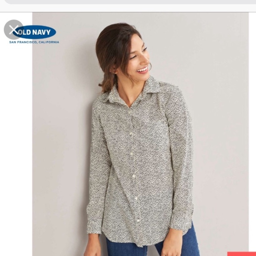 Old navy button down long sleeve leopard print Med